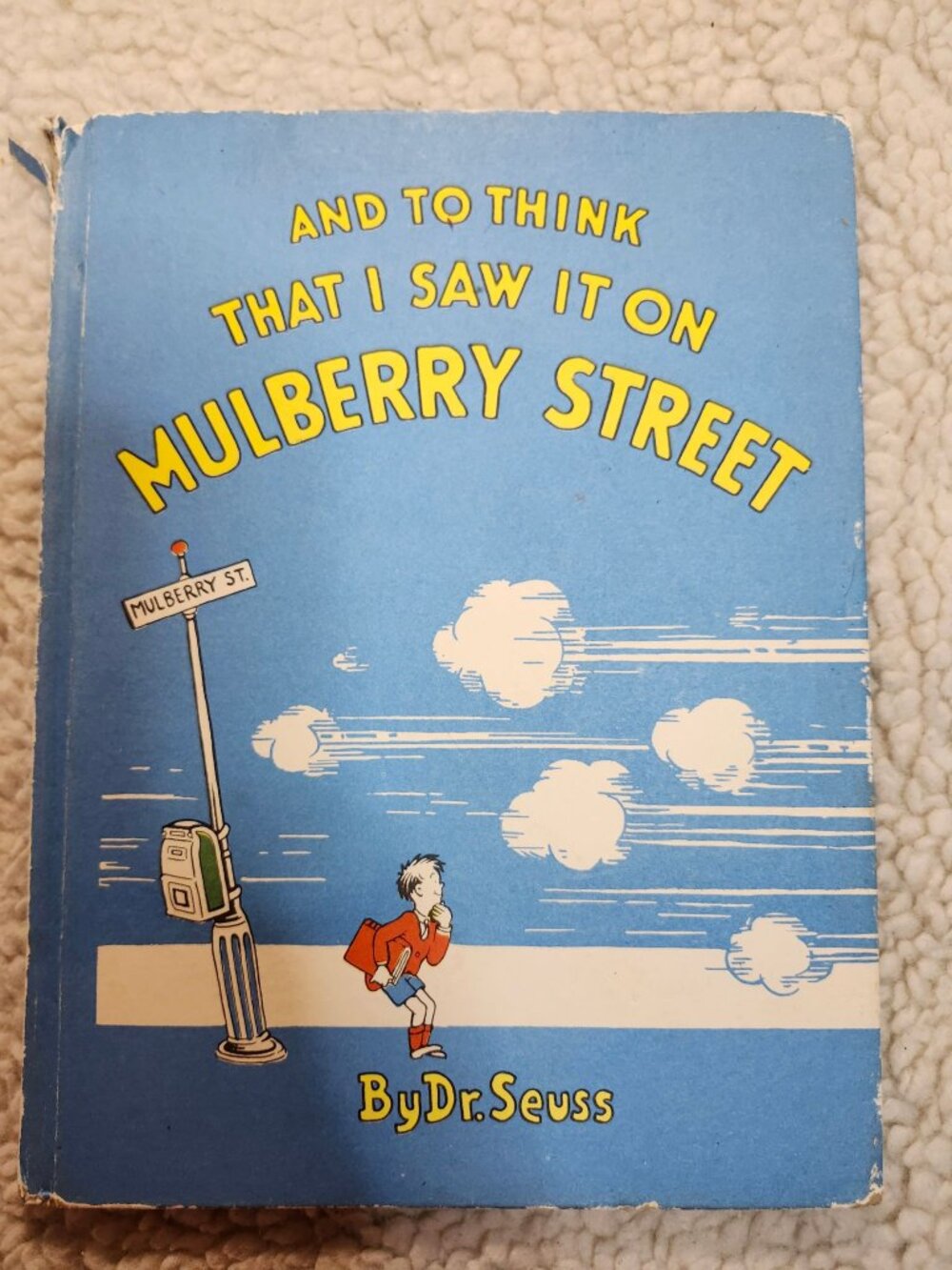 Dr Seuss And to Think That I Saw It On Mulberry Street 18th Printing Blue Boards